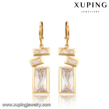 91315-Xuping Fashion Rectangle Design spécial Drop boucles d&#39;oreilles bijoux avec cristal